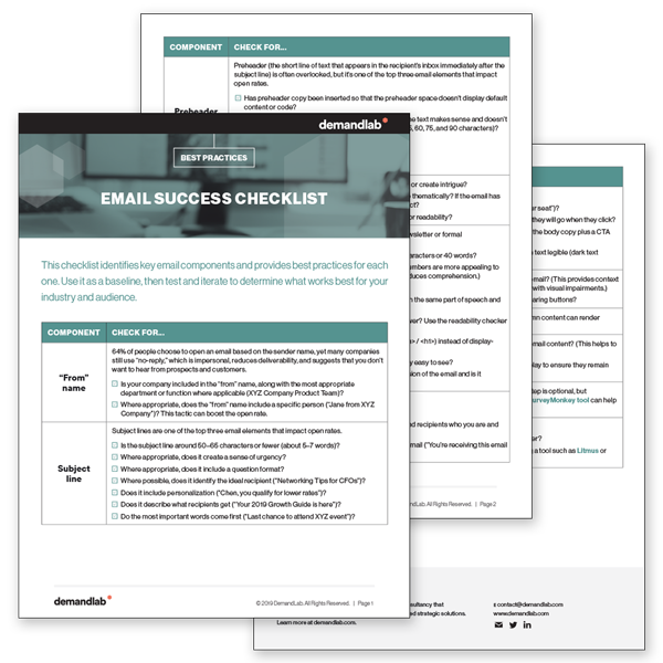 Email Success Checklist preview